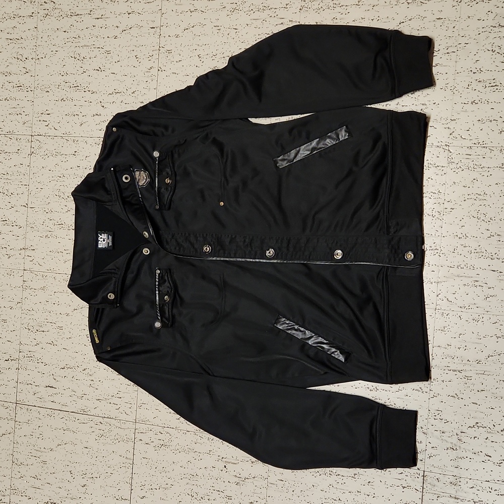 Enyce Black Full Zip Button Down Military Style Collared Sweater Vintage Y2K